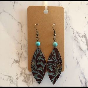 Handmade genuine leather earrings